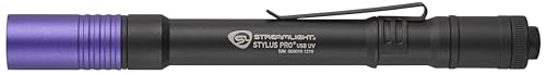 USB Rechargeable UV LED Penlight with Holster - Black & Compact