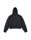 Unisex Black Medium Solid Boxy Pullover Hoodie for Women & Men - Oversized Y2K Casual Sweatshirt