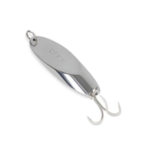 5 Pack 3/4oz Chrome Fishing Spoon Lures with Sharp Treble Hooks for Saltwater & Freshwater