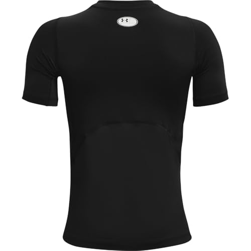 Under Armour Kids HeatGear Armour Short Sleeve T-Shirt - Small, Black & White