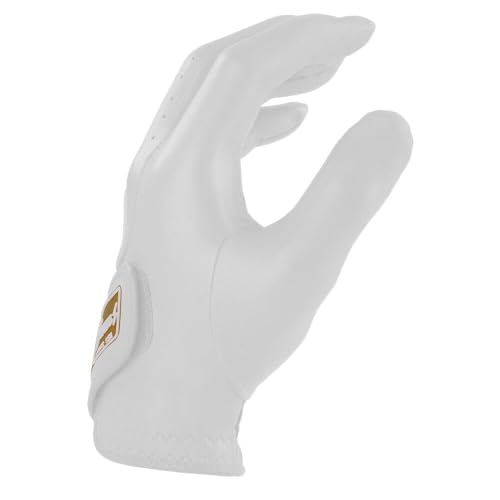 Left Hand Golf Gloves - White - Medium - 2-Pack - Soft Leather Performance