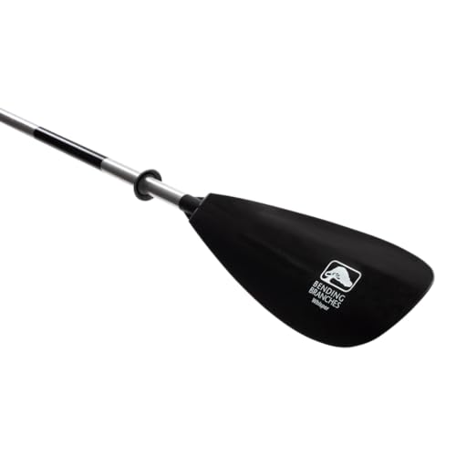 Bending Branches Whisper 220cm Kayak Paddle - 2-Piece Aluminum Shaft, Adjustable Feathering, Polypropylene Blades, Black Comfort Grips