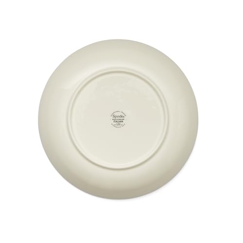 Spode Blue Italian Pasta Bowls Set of 4, 9-Inch Earthenware Serving Bowls with Oriental Border