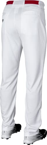 Rawlings Boy's Semi-Relaxed Full-Length Baseball Pants White XL - Solid Colors