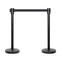 Crowd Control Stanchions with Retractable Belt - 2 Pack, 36 Inch Height, Heavy-Duty Black Posts for Events & Venues