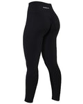 AUROLA Power Workout Leggings for Women Medium Black Tummy Control Squat Proof Ribbed Seamless Scrunch Active Pants