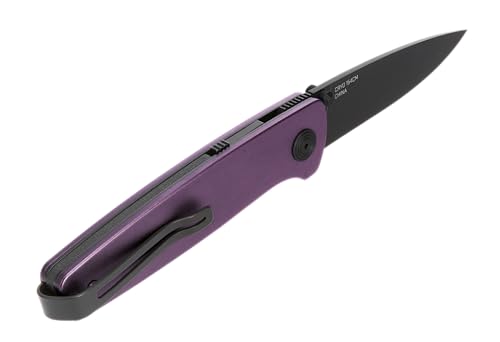 SOG Twitch III Folding Knife - Slim Lightweight Assisted Open with Purple & Black Handles