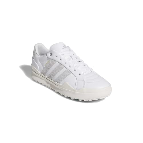 adidas Men's Retrocross Gripmore Golf Shoes 10 / Ftwr White/Dash Grey/Court Green - Spikeless, Full-Grain Leather