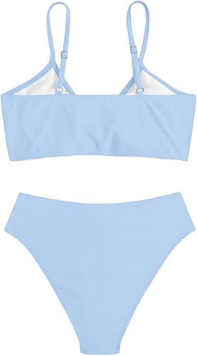Girls' 2 Piece Swimsuit Set - Floral Ring Link Bikinis for Kids