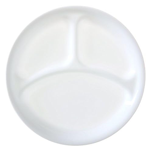 Corelle Winter Frost White 10.25-Inch Divided Dinner Plate Set of 8