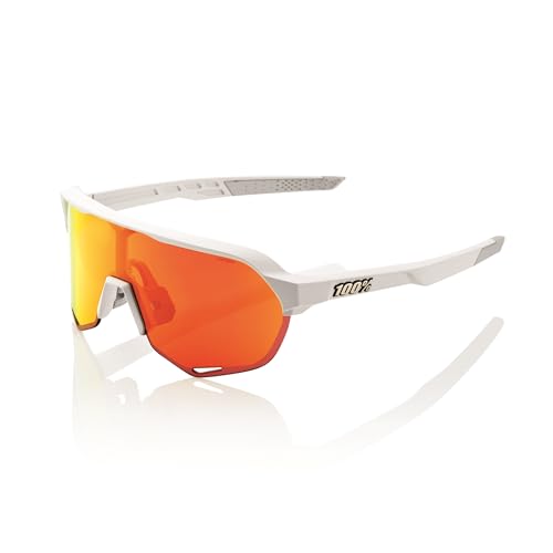 100% S2 Sport Cycling Sunglasses Off White Hiper Red Mirror Lens - Performance Eyewear