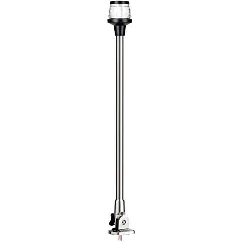 LED Fold Down Boat Stern Light 3-NM All Round 360° Anchor Light - 25 Inch Stainless Steel