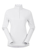 Women's Encore Long Sleeve Show Shirt - Lightweight Equestrian Competition Top, X-Small White / Bit of Luck
