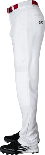 Rawlings Boy's Semi-Relaxed Full-Length Baseball Pants White XL - Solid Colors