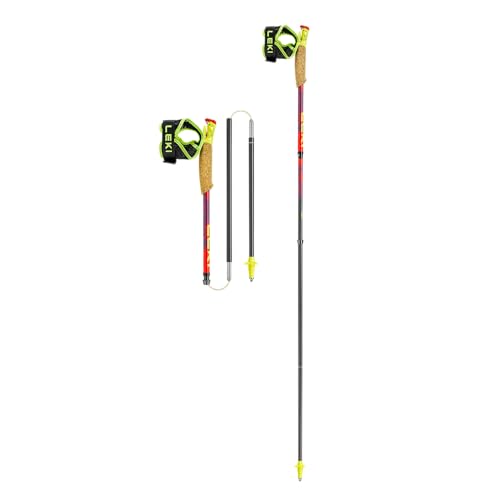 LEKI Ultratrail FX.One Superlite Carbon Trekking Poles 120cm Bright Red-Violet-Neonyellow