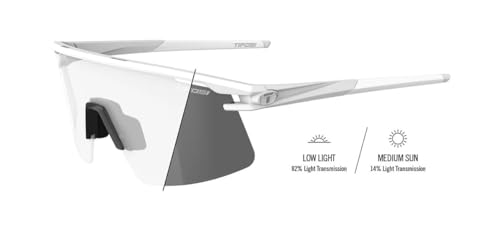 Tifosi Moab Lite Half-Frame Shield Cycling Glasses - Matte White Light Night Fototec