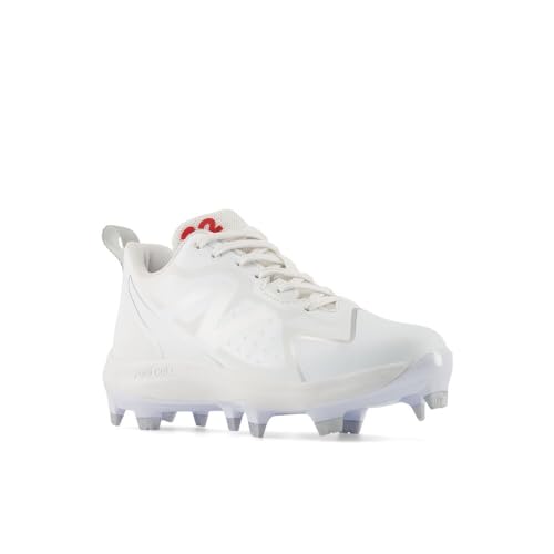New Balance Kids' FuelCell Romero Duo V2 TPU Molded Baseball Shoes 3.5 Big Kid White/Silver