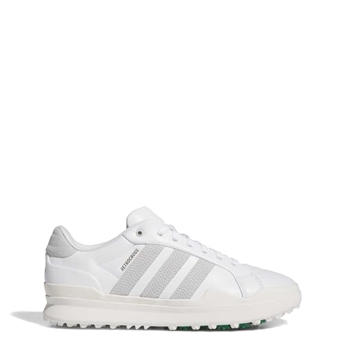 adidas Men's Retrocross Gripmore Golf Shoes 10 / Ftwr White/Dash Grey/Court Green - Spikeless, Full-Grain Leather