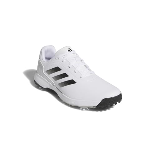 adidas Men's Traxion Response Golf Shoes White/Black/Silver 10.5 - Waterproof, Durable Grip