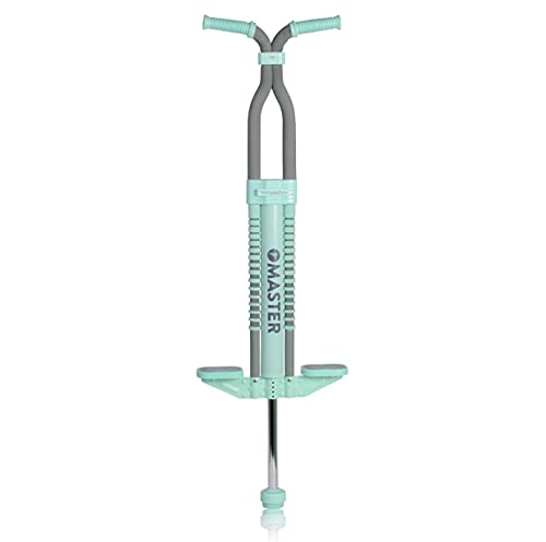 Flybar Master Pogo Stick for Kids Ages 9+ Gray/Sea - Outdoor Exercise Toy, Non-Slip Foot Pegs, No Assembly