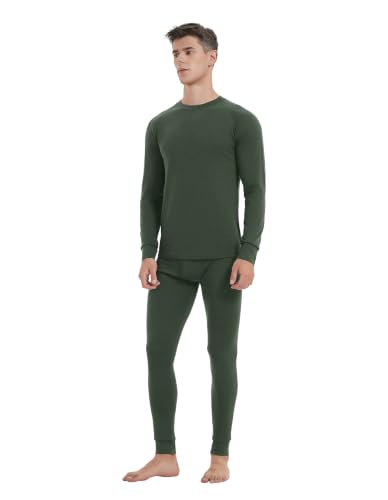 Iguana Men's Merino Wool Base Layer Long Thermal Bottoms, Large, Dark Green 190
