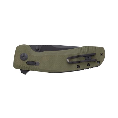 SOG TAC XR OD Green Folding Knife 3.4" D2 Steel Ambidextrous Lock