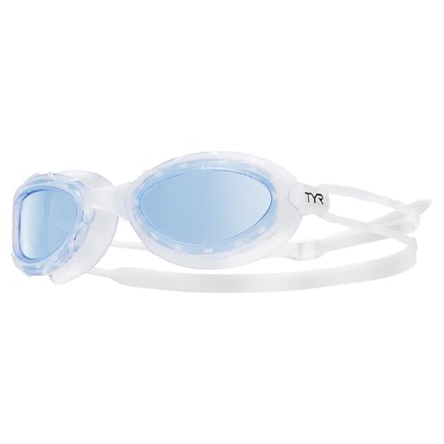 TYR Nest Pro Swim Goggles - Blue, Unibody Grid-Frame Triathlon Eyewear