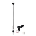 Besramtic Marine Navigation Anchor Light with Glass Fiber Pole - All Round White LED, 2 NM USCG Approved, 12V, 36-Inch Spring Flexible Pole