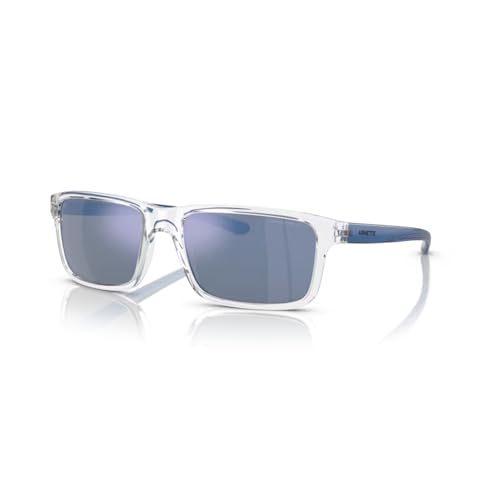 ARNETTE Mwamba AN4322 Rectangle Polarized Sunglasses Men 57mm Crystal Dark Grey Mirror Water