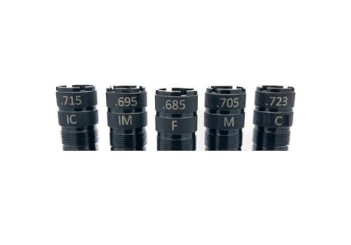12 Gauge Choke Tube Set for Shotgun - Compatible with Mobilchoke Threads, Steel Shot Ready, 5 Constrictions