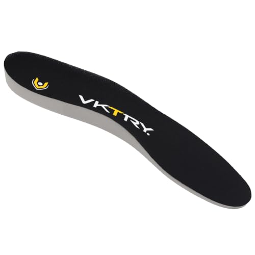 VKTRY Silver Carbon Fiber Athletic Insoles Men 9.5-10, Women 11.5-12 - Support & Energy Return