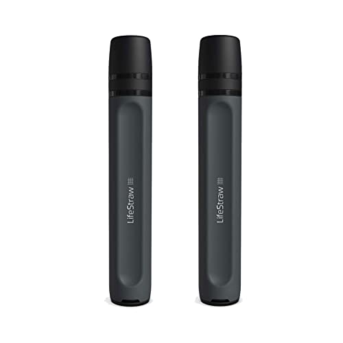 LifeStraw Peak Personal Water Filter Straw - Dark Mountain Gray 2PK - Emergency & Outdoor Hydration