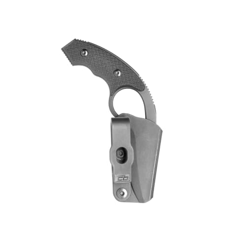 Black Fixed Blade Knife with AUS-8 Steel & Full-Tang, Includes Sheath & Trainer