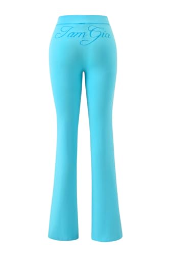 I.AM.GIA Women's Neon Blue Flare Leg Trackpants Small Semi Sheer Low Rise