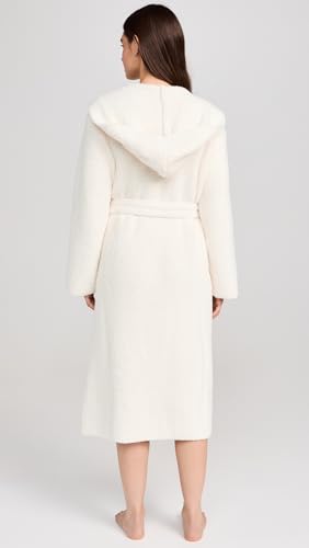 Barefoot Dreams CozyChic Ribbed Hooded Robe - Unisex Lounge & Bath Wrap, Cream, Size Variations