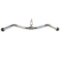 72cm Heavy Duty Stainless Steel Lat Pulldown Bar with Rubber Handles - Tricep & Bicep Attachment