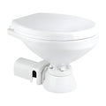 SEAFLO 12V Electric Marine Toilet - Large Size, Corrosion Resistant, Soft Close Seat, Built-In Backflow Preventer, Model SFMTE1-01-R - Regular