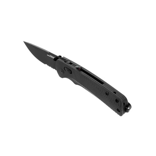 SOG Flash AT Blackout Folding Knife with Partially Serrated D2 Steel Blade