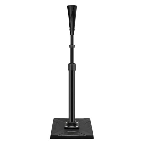 Portable Adjustable Baseball & Softball Batting Tee - Black, 25-47 Inches