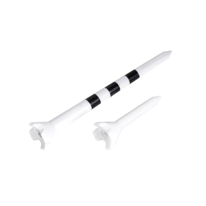 Black Plastic Golf Tees Combo 3 1/4 Inch and 1 1/2 Inch Near Unbreakable 4 Prong with Height Marker