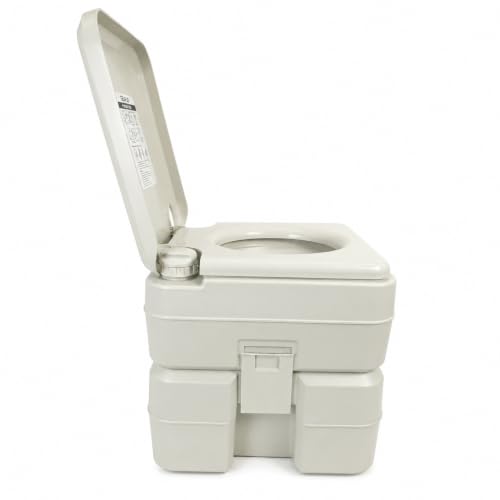 SEAFLO 5.3 Gallon Portable Camping Toilet with Dual Tanks, Level Indicator, & 4-Year Warranty