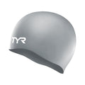 Silicone Swim Cap for Men and Women - Wrinkle-Free, Durable, Silver - TYR