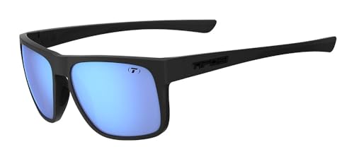 Tifosi Swick Lifestyle Sport Sunglasses - Polarized for Cycling, Golf & Hiking - Blackout/Sky Blue