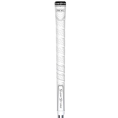 Golf Club Grip Set - SuperStroke REVL Comfort Midsize White 8 Pack