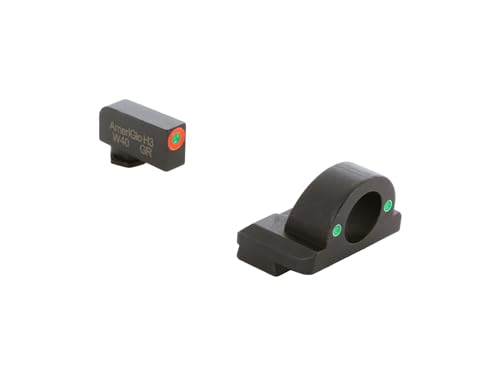 AmeriGlo Ghost Ring Night Sight Set for Glock Gen 5 9mm/.40 – Green Tritium, Orange Outline