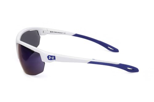 Under Armour Men's Clutch Wrap Style Sunglasses White & Blue UV Protection
