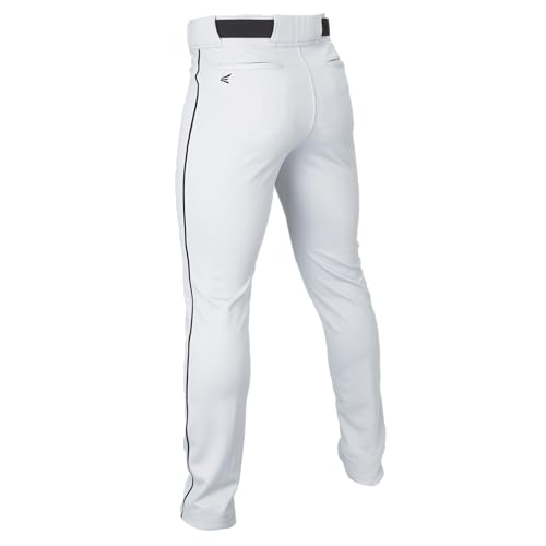 Youth Baseball Pants Full Length Semi-Relaxed Fit Piped Multiple Colors Medium White Navy