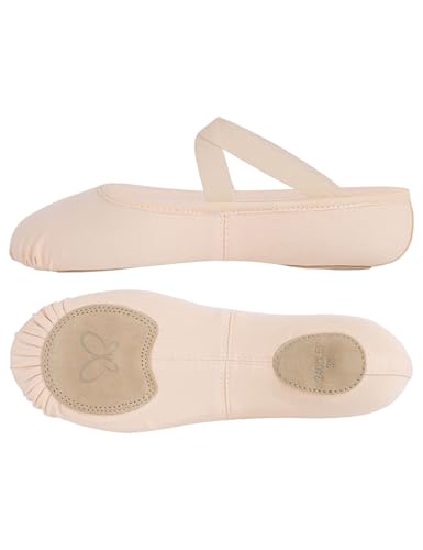 Daydance Cloud Soft 4-Way Stretch Girls Ballet Shoes - Light Pink, Big Kid, Split Sole Ballet Slippers