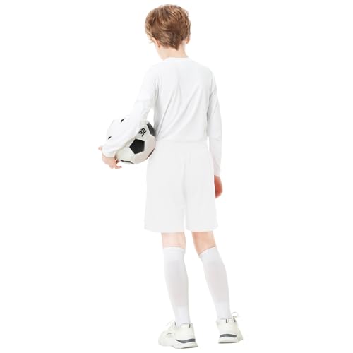 Youth Athletic Shorts for Boys and Girls Soccer Basketball - 6 Years White