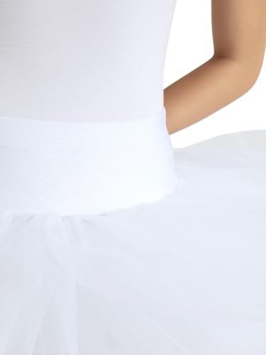 Women's Practice Ballet Tutu with Elastic Waistband - Small White